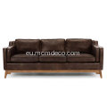 Worthington Oxford larruzko marroi sofa